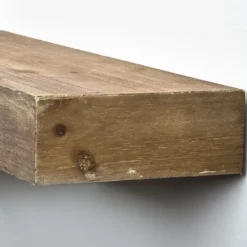 Shelves-Kirkland's Home Brown Rustic Floating Wooden Shelf