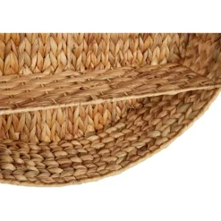 Shelves-Kirkland's Home Brown Sea Grass Woven Round Wall Shelf
