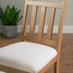Dining Chairs-Kirkland's Home Brown Slatted Upholstered Dining Chairs, Set Of 2 Brown/White