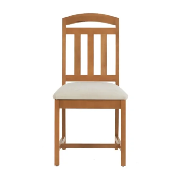 Dining Chairs-Kirkland's Home Brown Slatted Upholstered Dining Chairs, Set Of 2 Brown/White