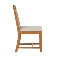 Dining Chairs-Kirkland's Home Brown Slatted Upholstered Dining Chairs, Set Of 2 Brown/White