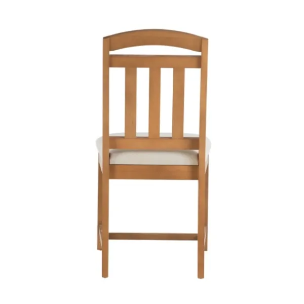 Dining Chairs-Kirkland's Home Brown Slatted Upholstered Dining Chairs, Set Of 2 Brown/White