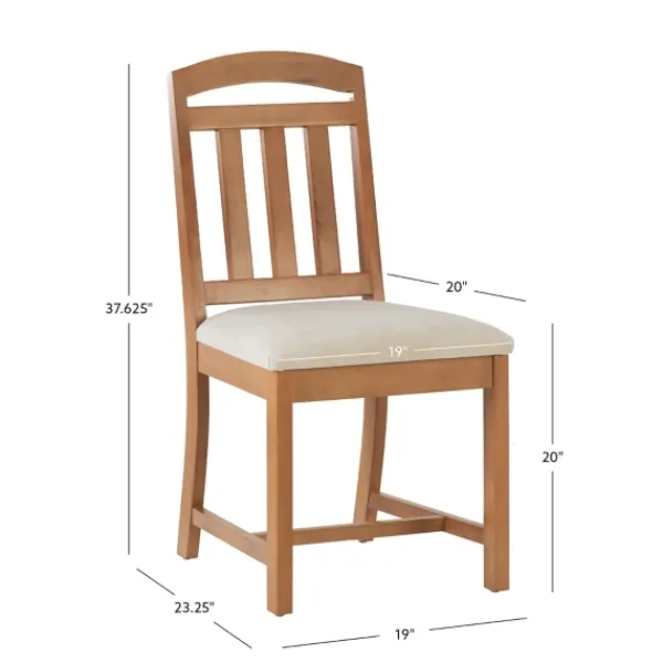 Dining Chairs-Kirkland's Home Brown Slatted Upholstered Dining Chairs, Set Of 2 Brown/White
