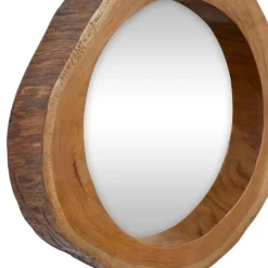 Decorative Mirrors-Kirkland's Home Brown Teak Wood Frame Wall Mirrors, Set Of 4