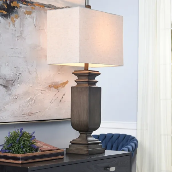 Table Lamps-Kirkland's Home Brown Traditional Rectangular Table Lamp Brown/Tan