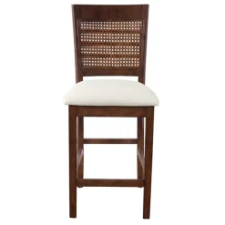 Bar Stools & Counter Height Stools-Kirkland's Home Brown Wilbur Cane Back Counter Stools, Set Of 2 Brown/White