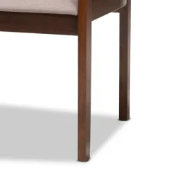 Dining Tables-Kirkland's Home Brown Wood And Beige Upholstered 7-Pc. Dining Set Gray