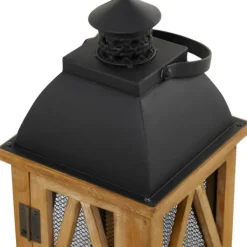 Lanterns-Kirkland's Home Brown Wood And Black Mesh Lanterns, Set Of 2 Brown/Black