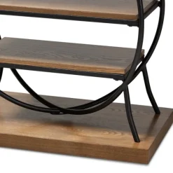 Console Tables-Kirkland's Home Brown Wood And Metal Circle Center Console Table