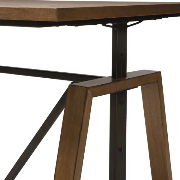 Office Furniture-Kirkland's Home Brown Wood And Metal Linear Base Desk