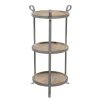 Accent & End Tables-Kirkland's Home Brown Wood And Metal 3-Tier Side Table Gray