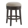 Bar Stools & Counter Height Stools-Kirkland's Home Brown Wood Backless Swivel Counter Stool Gray