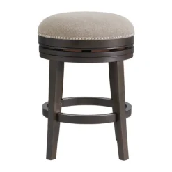 Bar Stools & Counter Height Stools-Kirkland's Home Brown Wood Backless Swivel Counter Stool Gray