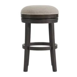 Bar Stools & Counter Height Stools-Kirkland's Home Brown Wood Backless Swivel Bar Stool Gray