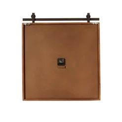 Clocks-Kirkland's Home Brown Wood Black Metal Accent Square Wall Clock