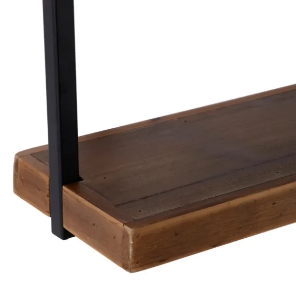 Shelves-Kirkland's Home Brown Wood Black Metal Frame 3-Pc. Wall Shelves