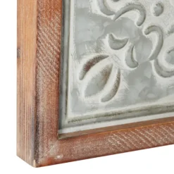 Clocks-Kirkland's Home Brown Wood Gray Metal Cutout Wall Clock