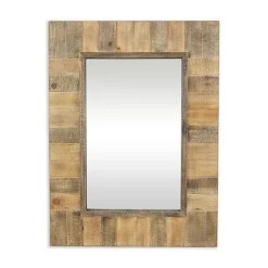 Decorative Mirrors-Kirkland's Home Brown Wood Paneled Frame Wall Mirror