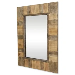 Decorative Mirrors-Kirkland's Home Brown Wood Paneled Frame Wall Mirror