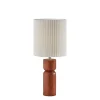 Table Lamps-Kirkland's Home Brown Wood Pleated Shade Table Lamp White