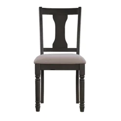 Dining Chairs-Kirkland's Home Brown Wood Upholstered Dining Chairs, Set Of 2 Brown/Gray
