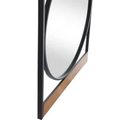 Framed Mirrors-Kirkland's Home Brown Wooden Slats Round Frame Mirror