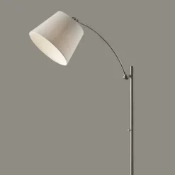 Floor Lamps-Kirkland's Home Brushed Adjustable Arm Floor Lamp Silver