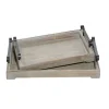 Decorative Trays-Kirkland's Home Brushed Distressed 2-Pc. Decorative Tray Set Gray
