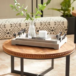 Decorative Trays-Kirkland's Home Brushed Distressed 2-Pc. Decorative Tray Set Gray