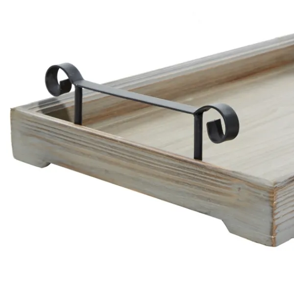 Decorative Trays-Kirkland's Home Brushed Distressed 2-Pc. Decorative Tray Set Gray