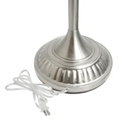 Floor Lamps-Kirkland's Home Brushed Nickel And Marbleized Glass Torchiere Silver