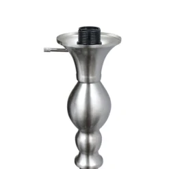 Floor Lamps-Kirkland's Home Brushed Nickel And Marbleized Glass Torchiere Silver