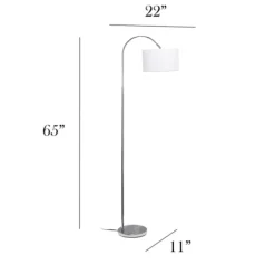 Floor Lamps-Kirkland's Home Brushed Nickel Arched Stem Floor Lamp White