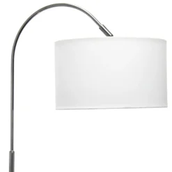 Floor Lamps-Kirkland's Home Brushed Nickel Arched Stem Floor Lamp White