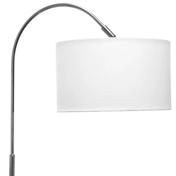 Floor Lamps-Kirkland's Home Brushed Nickel Arched Stem Floor Lamp White