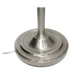 Floor Lamps-Kirkland's Home Brushed Nickel Base Marble Glass Shade Floor Lamp Gray