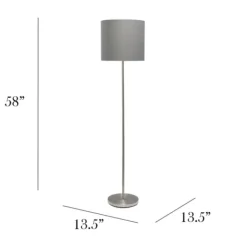 Floor Lamps-Kirkland's Home Brushed Nickel Floor Lamp Gray