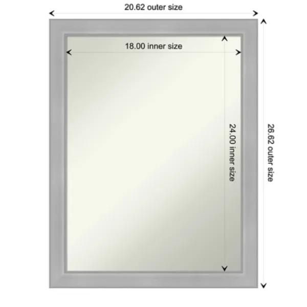 Framed Mirrors-Kirkland's Home Brushed Nickel Modern Decorative Framed Mirror