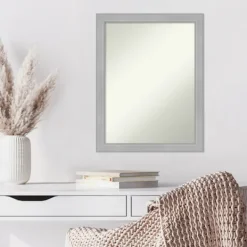 Framed Mirrors-Kirkland's Home Brushed Nickel Modern Decorative Framed Mirror