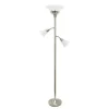 Floor Lamps-Kirkland's Home Brushed Nickel 3-Scallop Glass Floor Lamp Gray