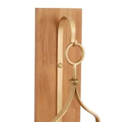 Sconces-Kirkland's Home Brushed Poplar Wood Sconce Gold