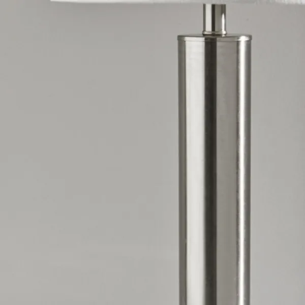 Table Lamps-Kirkland's Home Brushed Steel Cylinder Table Lamp White