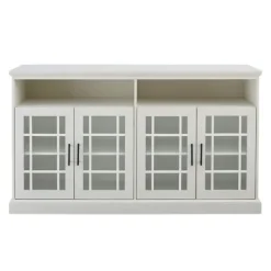 Tv Stands & Media Consoles-Kirkland's Home Brushed Window Pane Tv Stand White