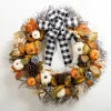 Wreaths-Kirkland's Home Buffalo Check And Orange Pumpkin Wreath Orange/Green/Ivory