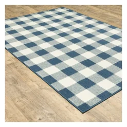 Outdoor Rugs-Kirkland's Home Buffalo Check Outdoor Accent Rug, 2X3 Blue