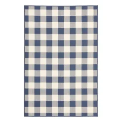 Outdoor Rugs-Kirkland's Home Buffalo Check Outdoor Area Rug, 3X5 Blue