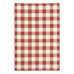Outdoor Rugs-Kirkland's Home Buffalo Check Outdoor Area Rug, 5X7 Red
