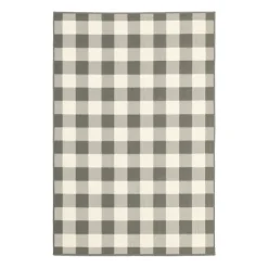 Outdoor Rugs-Kirkland's Home Buffalo Check Outdoor Area Rug, 6X9 Gray