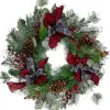 Wreaths-Kirkland's Home Buffalo Check Plaid Ribbon Holiday Wreath Green/Red/Black