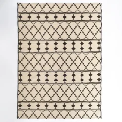 Outdoor Rugs-Kirkland's Home Buffalo Check Reversible Outdoor Area Rug, 5X7 Black/Tan